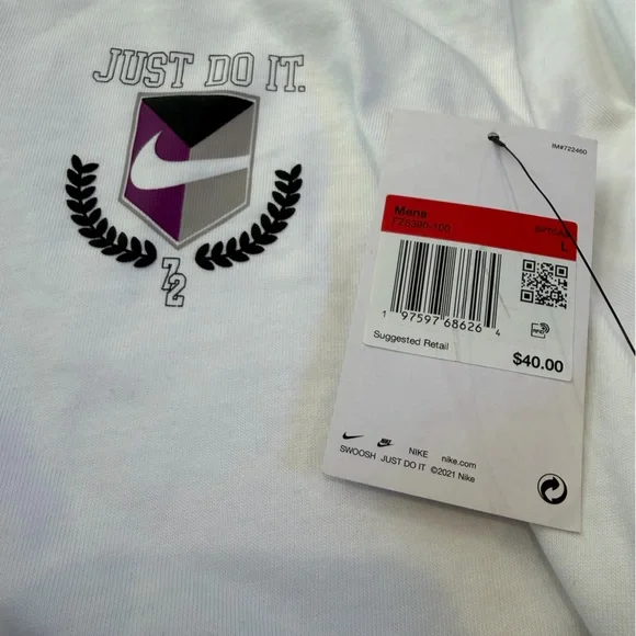 MENS Nike NSW LS T-Shirt JUST DO IT Long Sleeve 100% Cotton Size Large - Picture 4 of 5